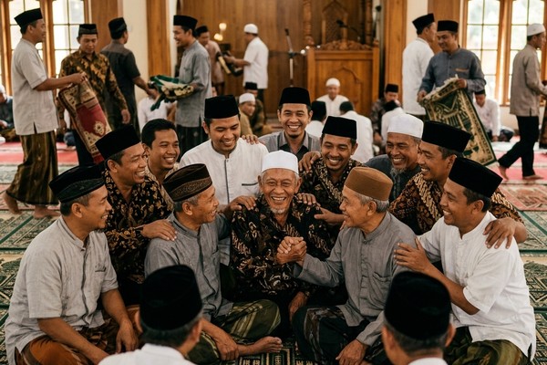Kebersamaan Jamaah Masjid Nurul Huda